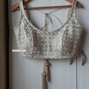 Silver and Gold Embellished Women's Lehenga TOP